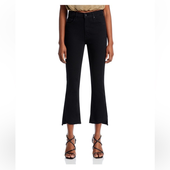 New Mother - Insider High Rise Crop Step Fray Bootcut Jeans